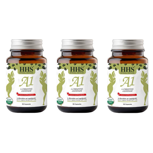 كبسولات HHS A1 – إل-كارنيتين وليبيديوم (30 كبسولة) ×3
