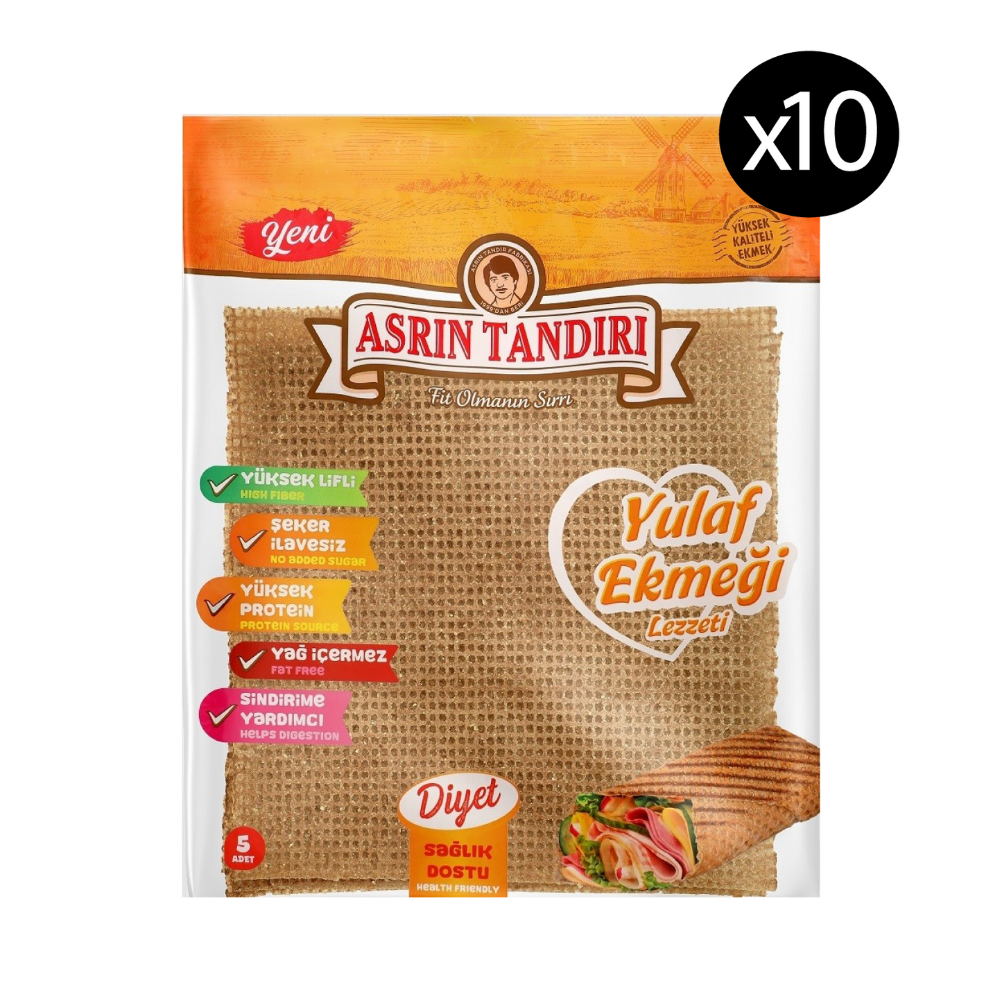 خبز الشوفان الصحي 330 غرام - 10 عبوات