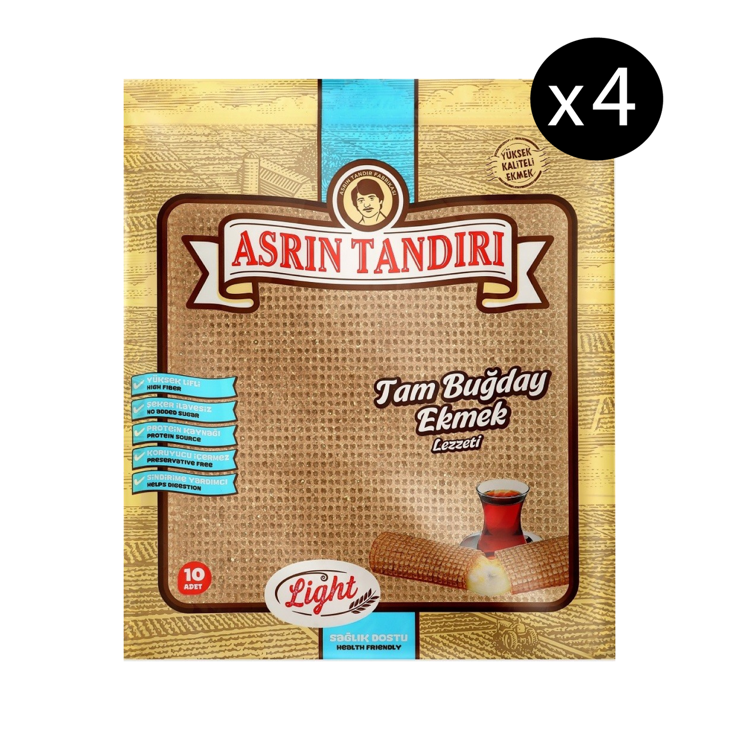 خبز القمح الكامل لايت 330 غرام - 4 عبوات